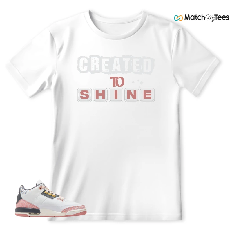 NIKE AIR JORDAN 3 GS RED STARDUST SNEAKER Matching Tees t-shirt