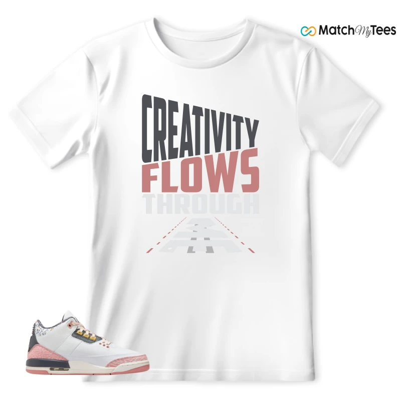 NIKE AIR JORDAN 3 GS RED STARDUST SNEAKER Matching Tees t-shirt
