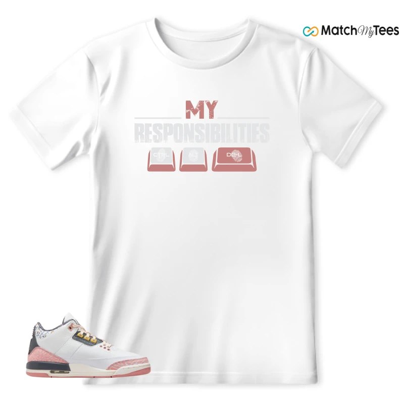 NIKE AIR JORDAN 3 GS RED STARDUST SNEAKER Matching Tees t-shirt