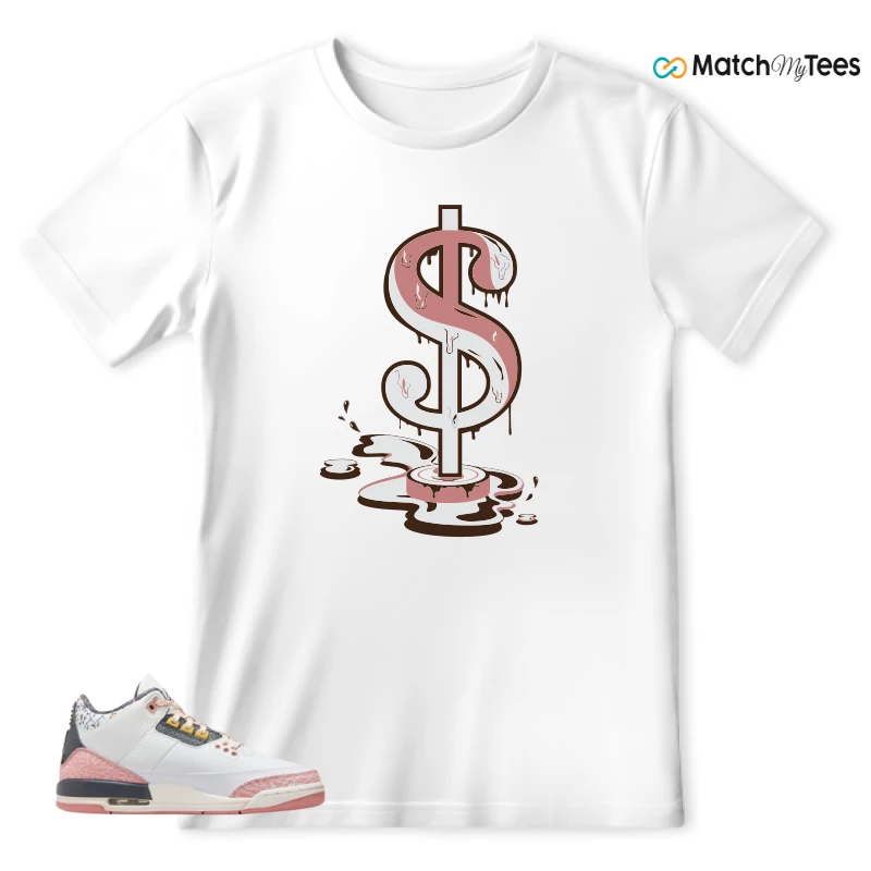 NIKE AIR JORDAN 3 GS RED STARDUST SNEAKER Matching Tees t-shirt