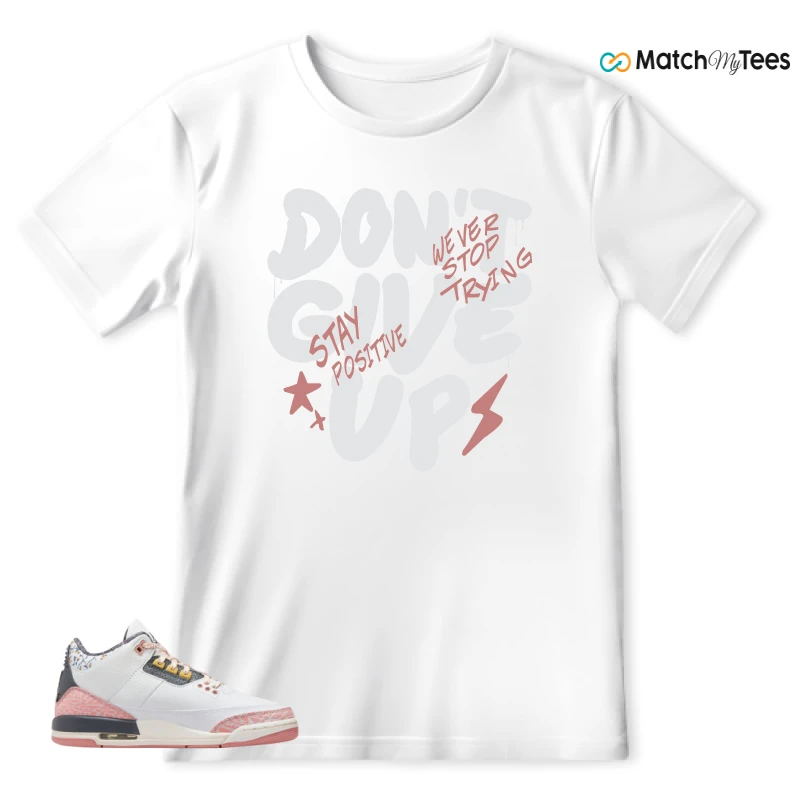 NIKE AIR JORDAN 3 GS RED STARDUST SNEAKER Matching Tees t-shirt