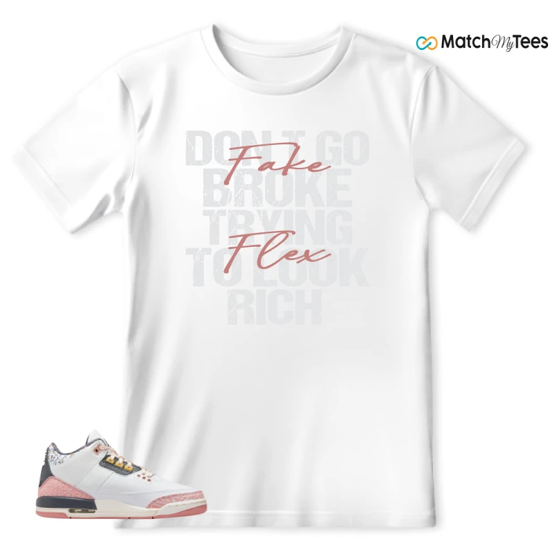 NIKE AIR JORDAN 3 GS RED STARDUST SNEAKER Matching Tees t-shirt