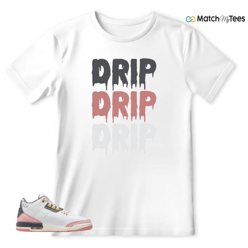NIKE AIR JORDAN 3 GS RED STARDUST SNEAKER Matching Tees t-shirt