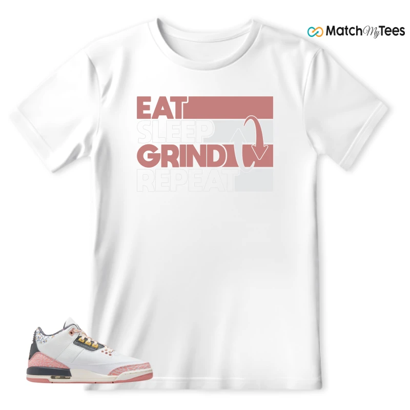 NIKE AIR JORDAN 3 GS RED STARDUST SNEAKER Matching Tees t-shirt