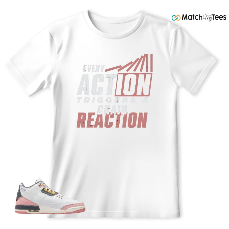 NIKE AIR JORDAN 3 GS RED STARDUST SNEAKER Matching Tees t-shirt