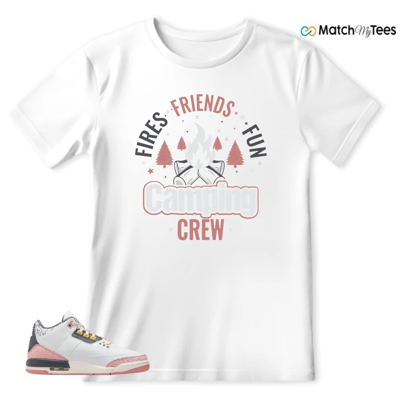 NIKE AIR JORDAN 3 GS RED STARDUST SNEAKER Matching Tees t-shirt