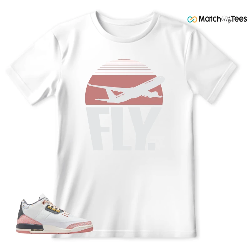 NIKE AIR JORDAN 3 GS RED STARDUST SNEAKER Matching Tees t-shirt