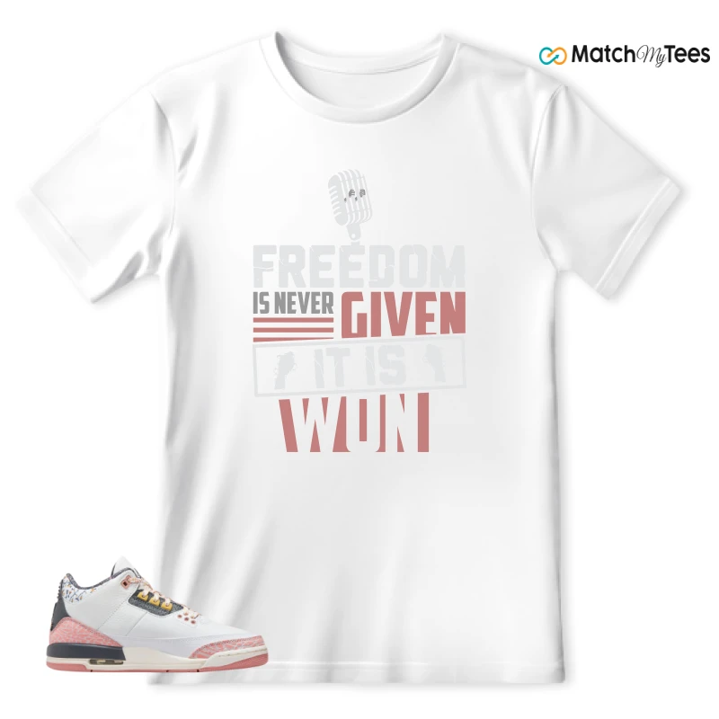 NIKE AIR JORDAN 3 GS RED STARDUST SNEAKER Matching Tees t-shirt