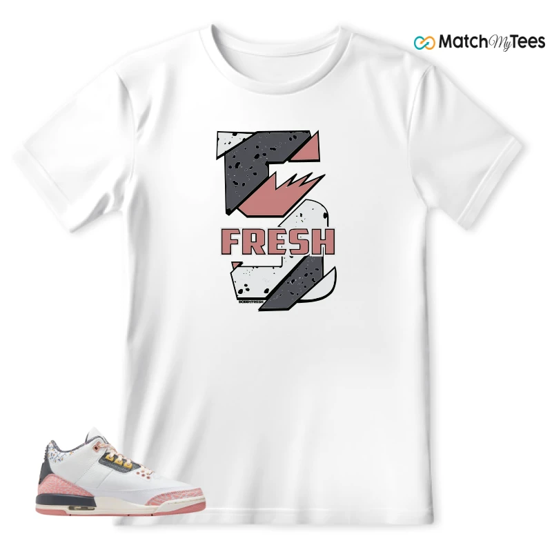 NIKE AIR JORDAN 3 GS RED STARDUST SNEAKER Matching Tees t-shirt