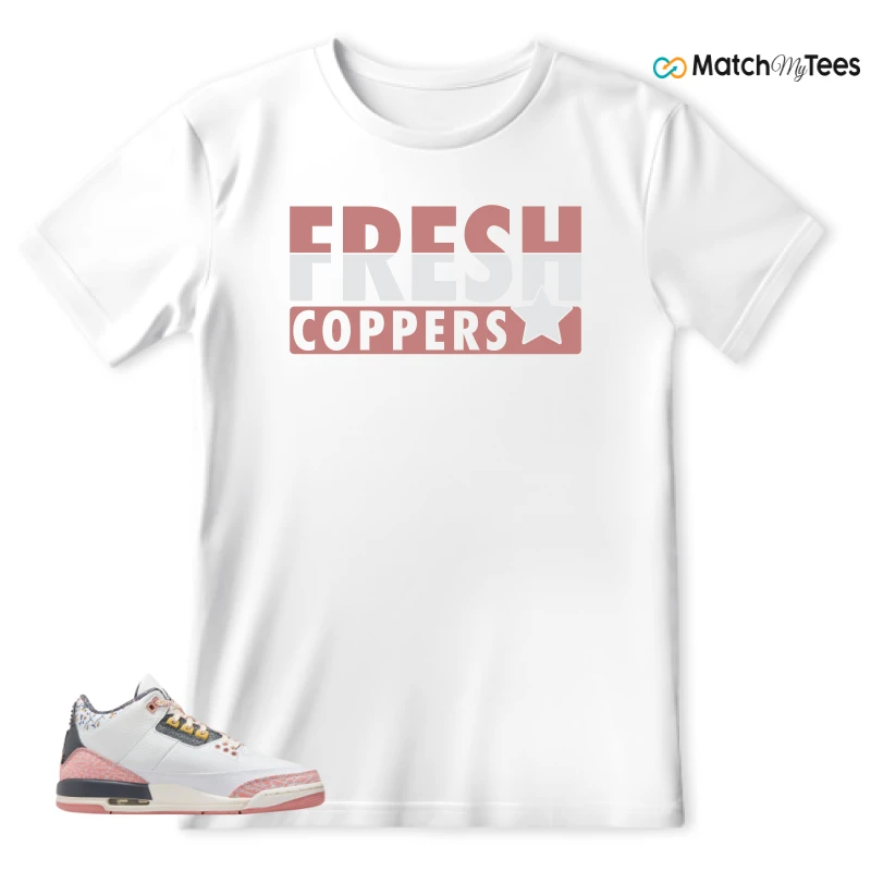 NIKE AIR JORDAN 3 GS RED STARDUST SNEAKER Matching Tees t-shirt
