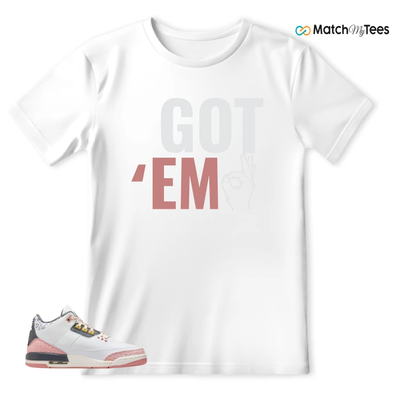 NIKE AIR JORDAN 3 GS RED STARDUST SNEAKER Matching Tees t-shirt