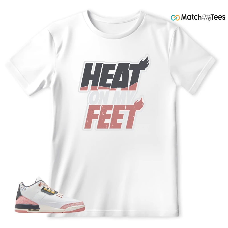 NIKE AIR JORDAN 3 GS RED STARDUST SNEAKER Matching Tees t-shirt