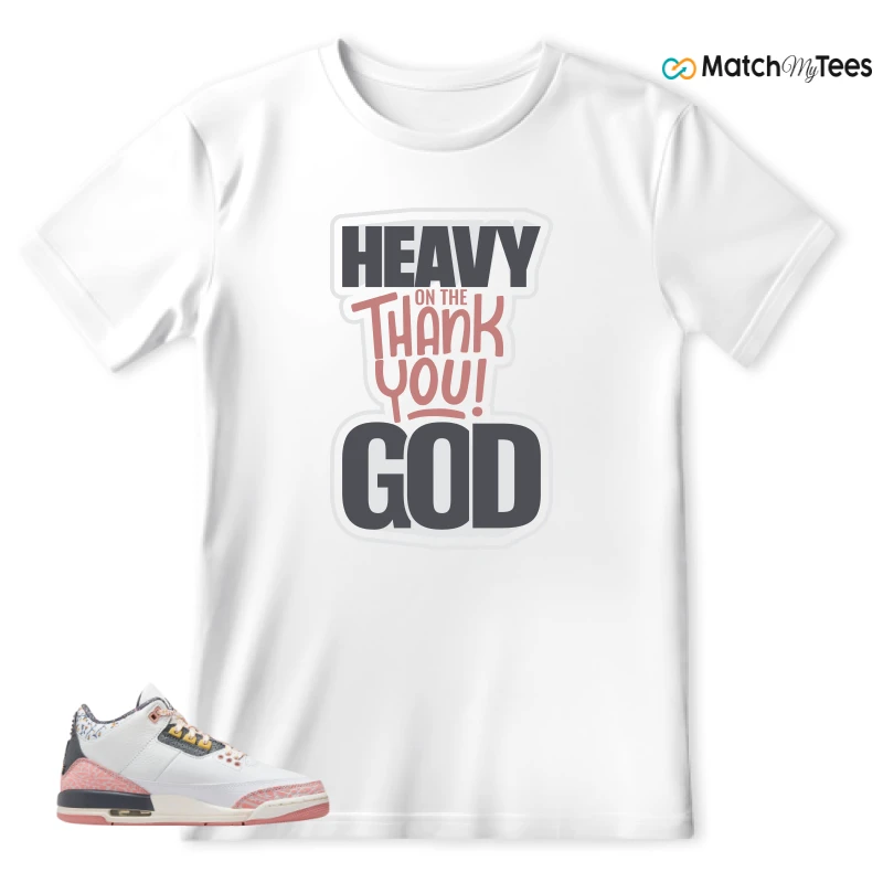 NIKE AIR JORDAN 3 GS RED STARDUST SNEAKER Matching Tees t-shirt