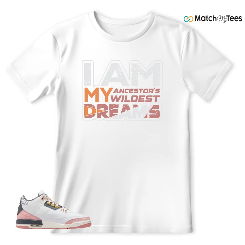 NIKE AIR JORDAN 3 GS RED STARDUST SNEAKER Matching Tees t-shirt
