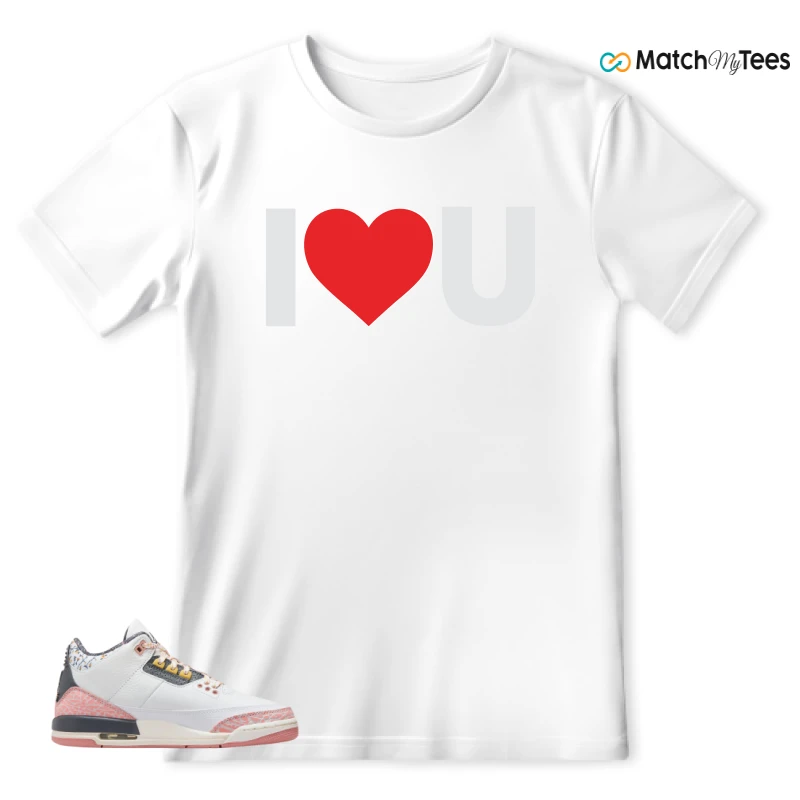 NIKE AIR JORDAN 3 GS RED STARDUST SNEAKER Matching Tees t-shirt