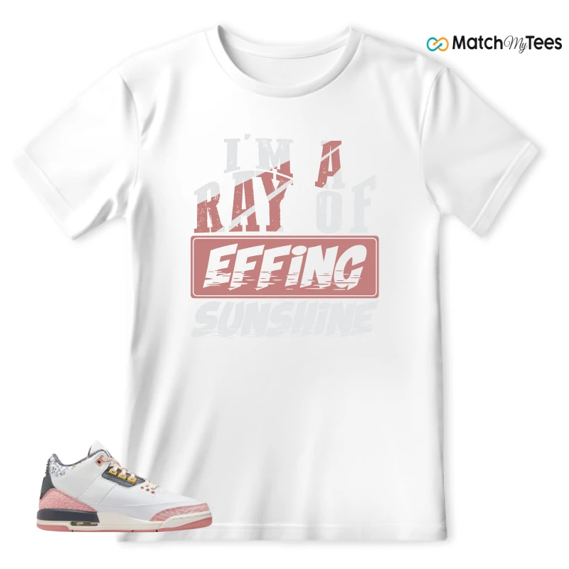 NIKE AIR JORDAN 3 GS RED STARDUST SNEAKER Matching Tees t-shirt
