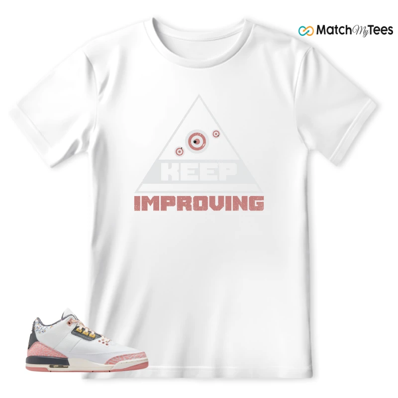 NIKE AIR JORDAN 3 GS RED STARDUST SNEAKER Matching Tees t-shirt