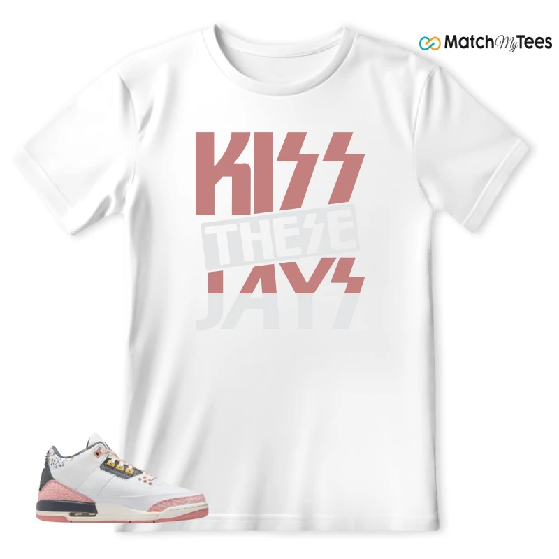 NIKE AIR JORDAN 3 GS RED STARDUST SNEAKER Matching Tees t-shirt