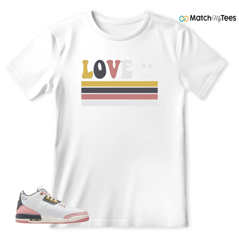 NIKE AIR JORDAN 3 GS RED STARDUST SNEAKER Matching Tees t-shirt