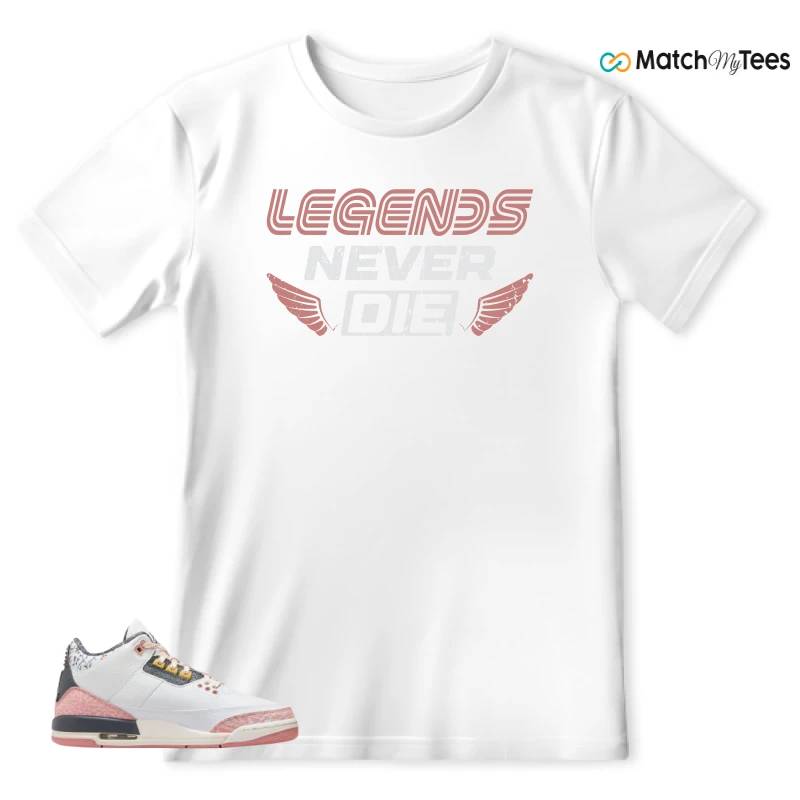 NIKE AIR JORDAN 3 GS RED STARDUST SNEAKER Matching Tees t-shirt
