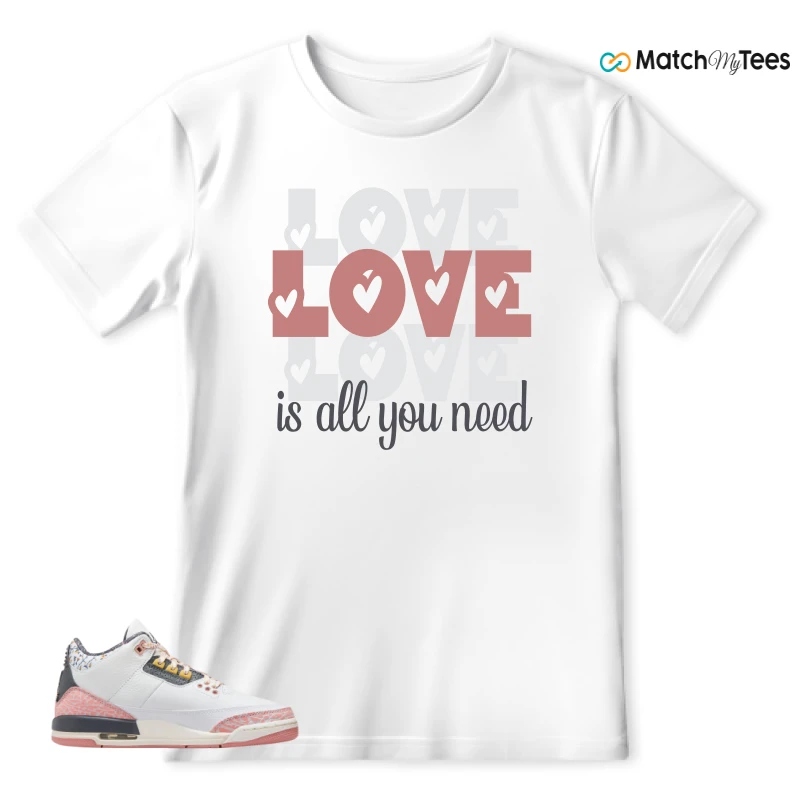 NIKE AIR JORDAN 3 GS RED STARDUST SNEAKER Matching Tees t-shirt
