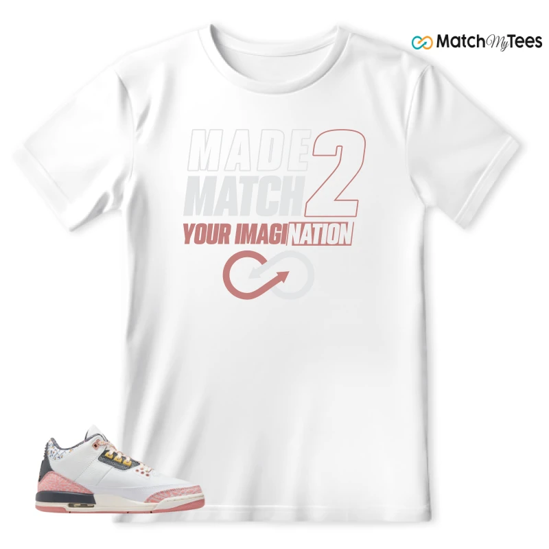 NIKE AIR JORDAN 3 GS RED STARDUST SNEAKER Matching Tees t-shirt