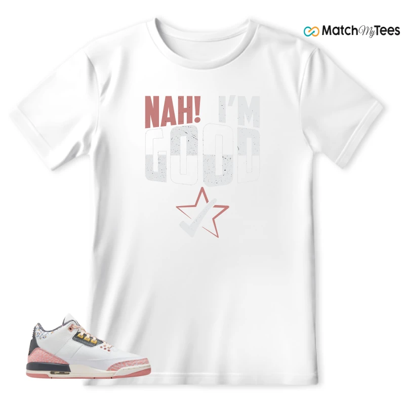 NIKE AIR JORDAN 3 GS RED STARDUST SNEAKER Matching Tees t-shirt