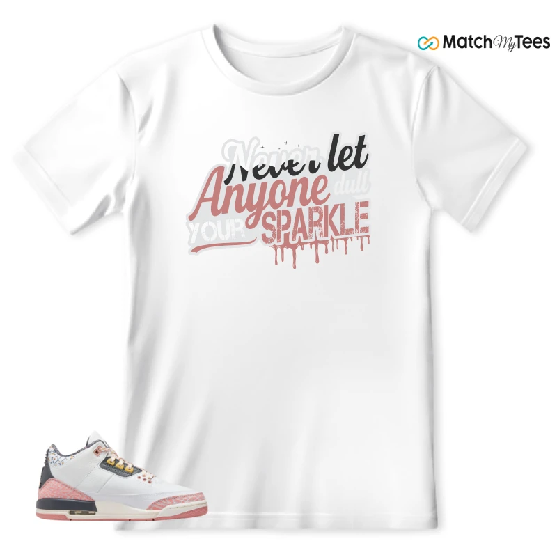 NIKE AIR JORDAN 3 GS RED STARDUST SNEAKER Matching Tees t-shirt