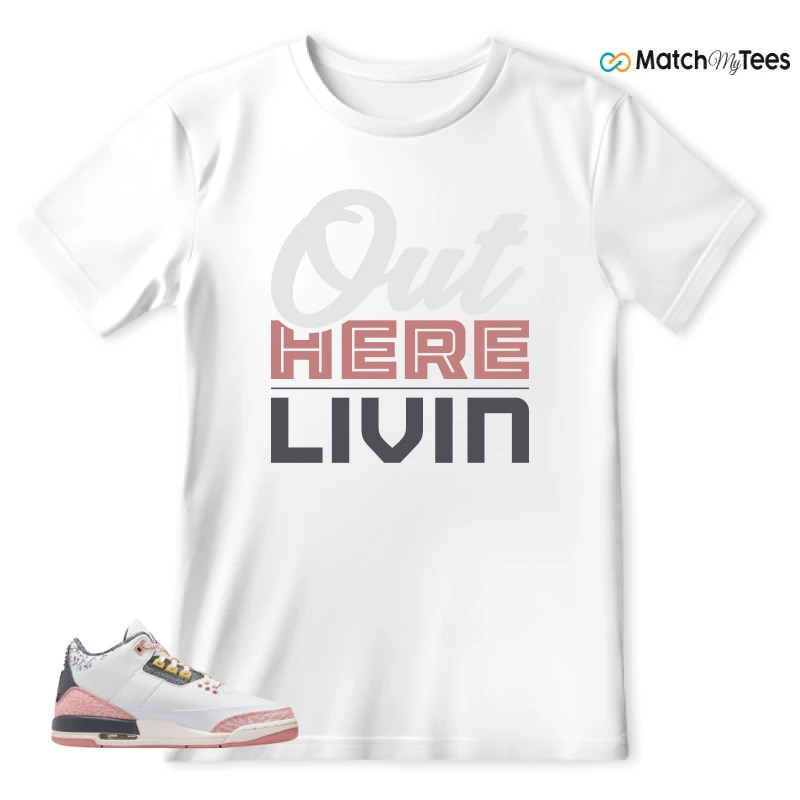 NIKE AIR JORDAN 3 GS RED STARDUST SNEAKER Matching Tees t-shirt
