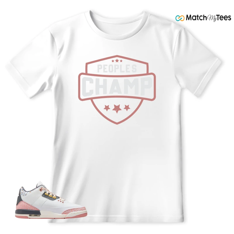NIKE AIR JORDAN 3 GS RED STARDUST SNEAKER Matching Tees t-shirt