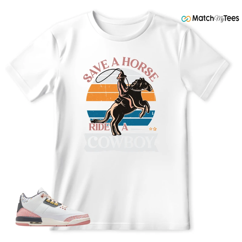 NIKE AIR JORDAN 3 GS RED STARDUST SNEAKER Matching Tees t-shirt