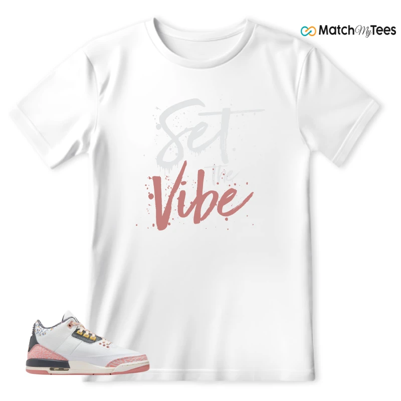 NIKE AIR JORDAN 3 GS RED STARDUST SNEAKER Matching Tees t-shirt