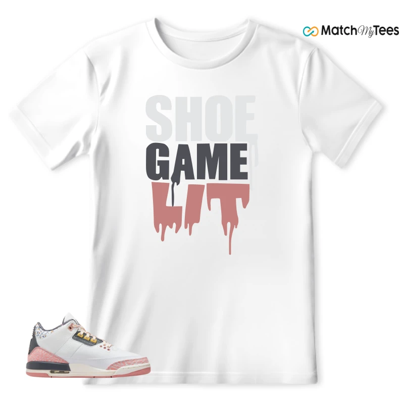 NIKE AIR JORDAN 3 GS RED STARDUST SNEAKER Matching Tees t-shirt