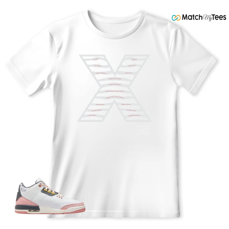 NIKE AIR JORDAN 3 GS RED STARDUST SNEAKER Matching Tees t-shirt