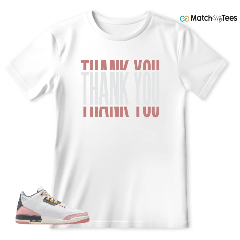 NIKE AIR JORDAN 3 GS RED STARDUST SNEAKER Matching Tees t-shirt