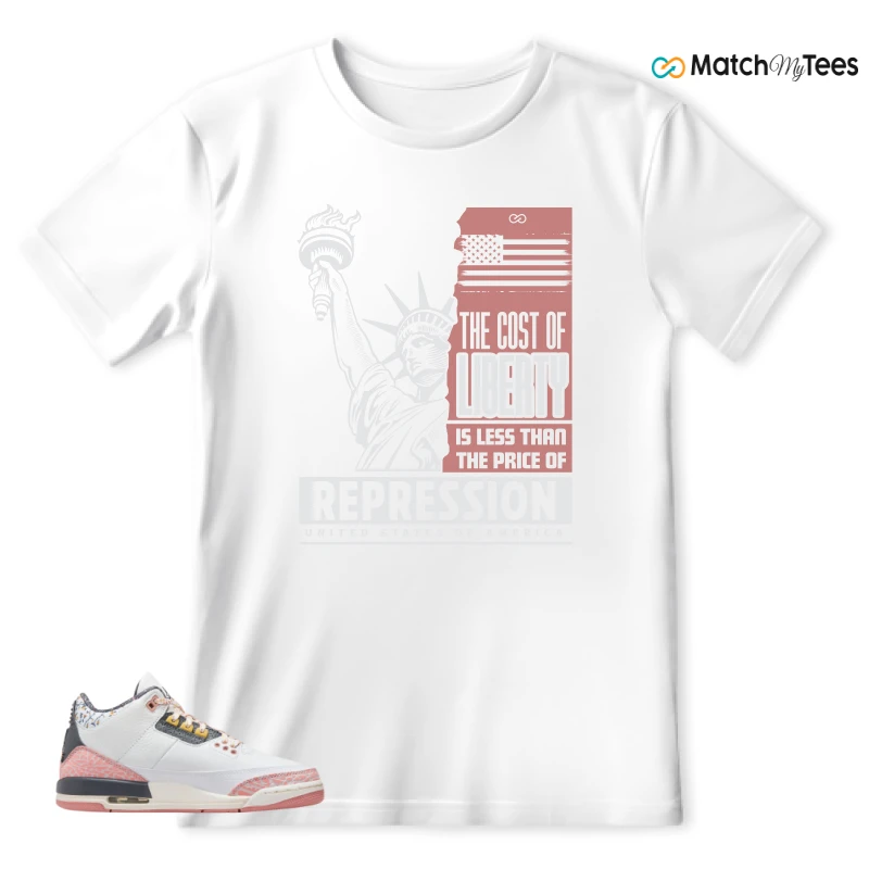 NIKE AIR JORDAN 3 GS RED STARDUST SNEAKER Matching Tees t-shirt