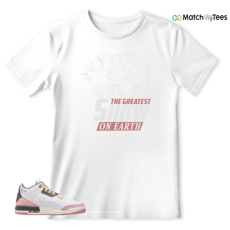 NIKE AIR JORDAN 3 GS RED STARDUST SNEAKER Matching Tees t-shirt