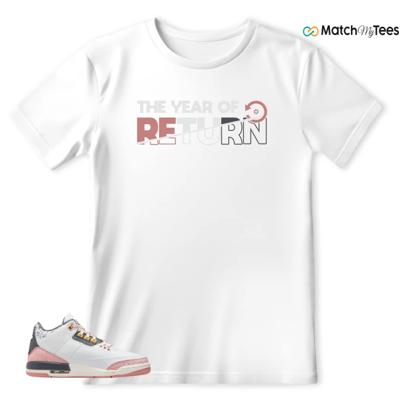 NIKE AIR JORDAN 3 GS RED STARDUST SNEAKER Matching Tees t-shirt