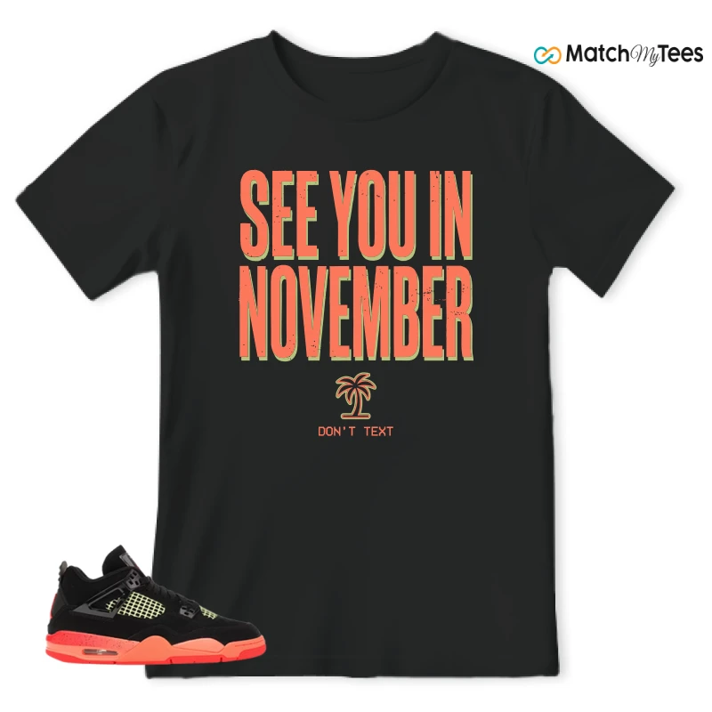 NIKE AIR JORDAN 4 BLACK INFRARED 23 SNEAKER Matching Tees t-shirt