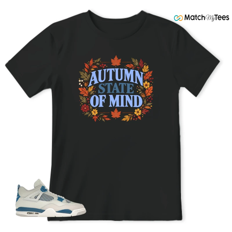 NIKE AIR JORDAN 4 MILITARY BLUE SNEAKER Matching Tees t-shirt