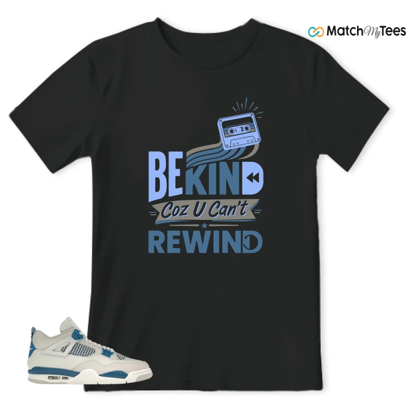 NIKE AIR JORDAN 4 MILITARY BLUE SNEAKER Matching Tees t-shirt