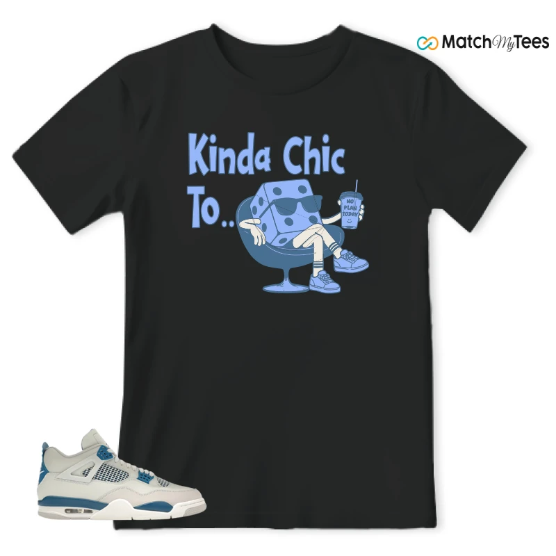 NIKE AIR JORDAN 4 MILITARY BLUE SNEAKER Matching Tees t-shirt