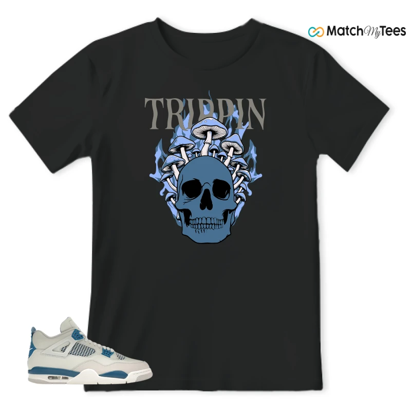 NIKE AIR JORDAN 4 MILITARY BLUE SNEAKER Matching Tees t-shirt