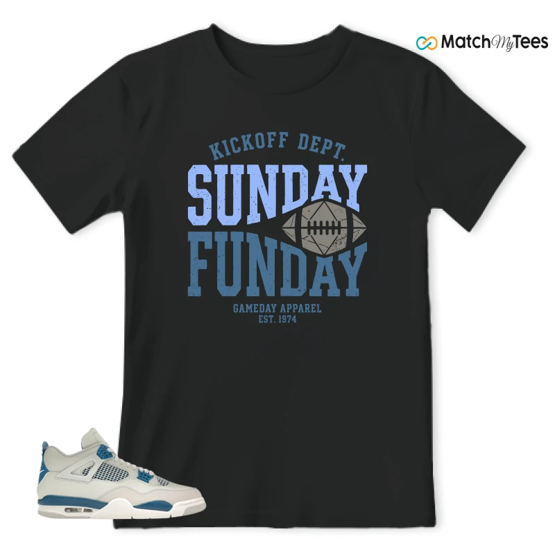 NIKE AIR JORDAN 4 MILITARY BLUE SNEAKER Matching Tees t-shirt