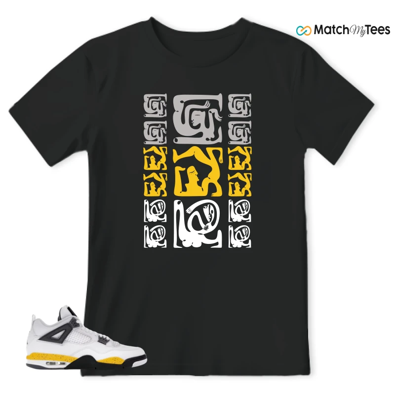 NIKE AIR JORDAN 4 RARE AIR TOUR YELLOW SNEAKER Matching Tees t-shirt