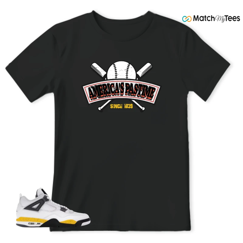NIKE AIR JORDAN 4 RARE AIR TOUR YELLOW SNEAKER Matching Tees t-shirt