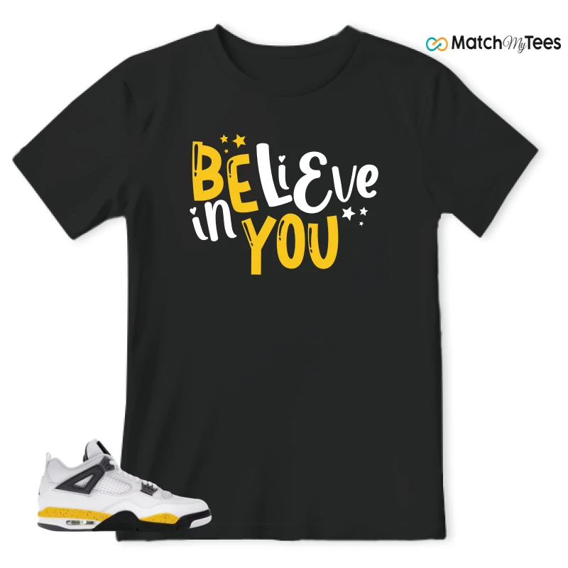 NIKE AIR JORDAN 4 RARE AIR TOUR YELLOW SNEAKER Matching Tees t-shirt