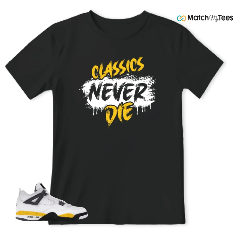 NIKE AIR JORDAN 4 RARE AIR TOUR YELLOW SNEAKER Matching Tees t-shirt