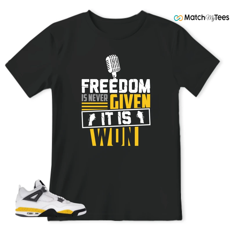 NIKE AIR JORDAN 4 RARE AIR TOUR YELLOW SNEAKER Matching Tees t-shirt