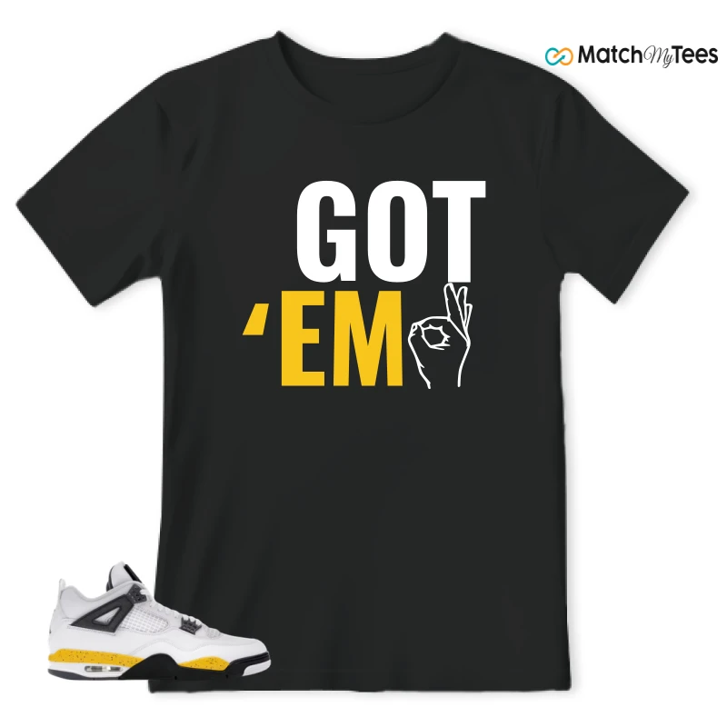 NIKE AIR JORDAN 4 RARE AIR TOUR YELLOW SNEAKER Matching Tees t-shirt